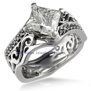 Tribal Pave Engagement Ring