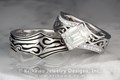 Tribal Pave Engagement Ring and Tribal Men's Wedding Band