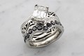 Tribal Pave Wedding Band & Tribal Pave Engagement Ring Set
