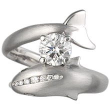 Dolphin Engagement Ring - top view