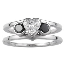 Modern Scaffolding Three Stone Engagement Ring - top view