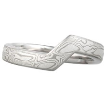 Angled Wave Wedding Band - top view