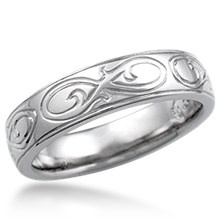Hand Engraved Ornate Infinity Wedding Band