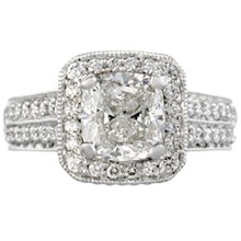 Double Pave Engagement Ring - top view