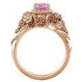 Wear a bouquet of flowers on your ring finger!  The main example shown has rose gold flowers and green gold leaves. 