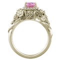 Wear a bouquet of flowers on your ring finger!  The main example shown has rose gold flowers and green gold leaves. 