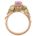 Wear a bouquet of flowers on your ring finger!  The main example shown has rose gold flowers and green gold leaves. 