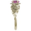 Wear a bouquet of flowers on your ring finger!  The main example shown has rose gold flowers and green gold leaves. 
