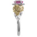 Wear a bouquet of flowers on your ring finger!  The main example shown has rose gold flowers and green gold leaves. 