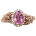 Wear a bouquet of flowers on your ring finger!  The main example shown has rose gold flowers and green gold leaves. 