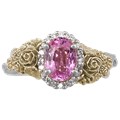 Wear a bouquet of flowers on your ring finger!  The main example shown has rose gold flowers and green gold leaves. 