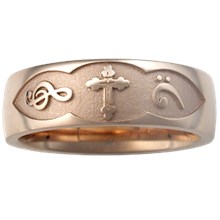 Framed Symbol Wedding Band - top view