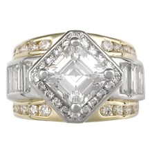 Metropolis Diamond Accented Engagement Ring - top view
