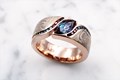 Mokume Double Wave Engagement Ring