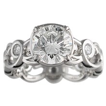Delicate Leaf Engagement Ring - top view