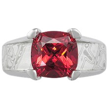 Enlightened Mokume Engagement Ring - top view