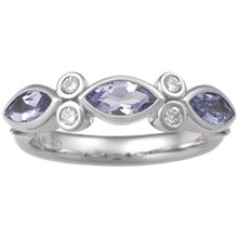 Three Marquise Anniversary Ring - top view