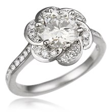 Flower Halo Knot Engagement Ring