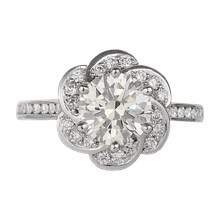 Flower Halo Knot Engagement Ring - top view