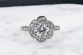 Flower Halo Knot Engagement Ring with Lab Diamonds