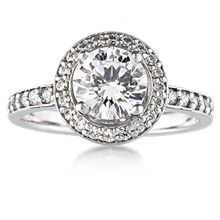 Fleur De Lis Halo Engagement Ring - top view