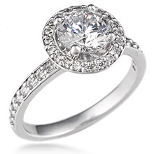 Fleur De Lis Halo Engagement Ring
