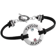 Personalized Circle Birthstone Bracelet