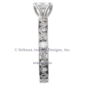 Millegrain Curls Engagement Ring