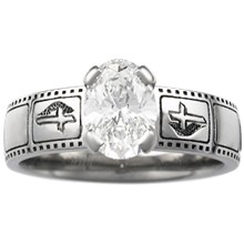 Film Strip Engagement Ring - top view