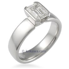 Modern Emerald Cut Engagement Ring 