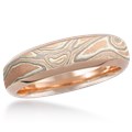 Mokume Beveled Wedding Band