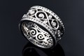 Double Diamond Ornate Infinity Wedding Band