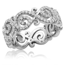 Carved Infinity Pave Wedding Ring