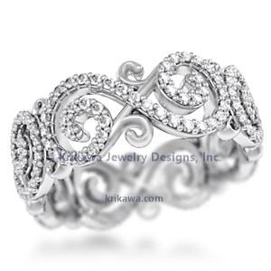 Carved Infinity Pave Wedding Ring