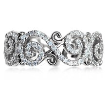 Carved Infinity Pave Wedding Ring - top view