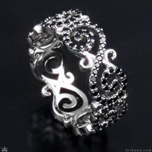 Carved Infinity Pave Wedding Ring