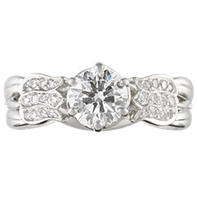 Delicate Tulip Engagement Ring - top view