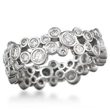 Petite Scattered Bezel Diamond Wedding Band