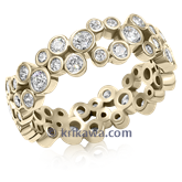 Petite Scattered Bezel Diamond Wedding Band