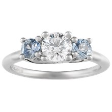 Trellis Three Stone Engagement Ring - top view