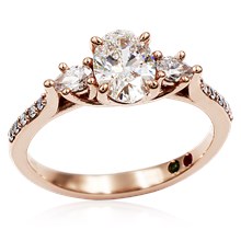Three Stone Trellis Engagement Ring
