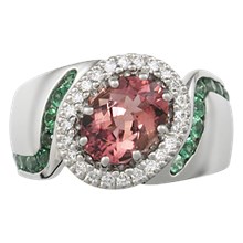 Modern Wave Halo Engagement Ring - top view