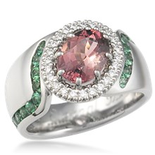 Modern Wave Halo Engagement Ring