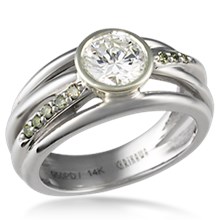 Saturn Engagement Ring with Diamonds