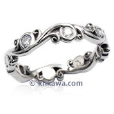 Carved Curls Wedding Band