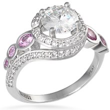 Spiral Galaxy Pave Engagement Ring