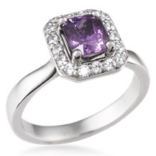 Emerald Cut Halo Pave Engagement Ring