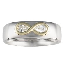Infinity Overlay Wedding Band - top view