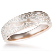 Tapered Mokume Wedding Band