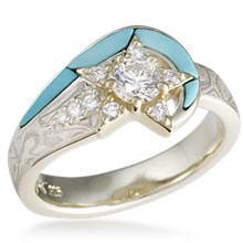 Mokume Shooting Star Engagement Ring